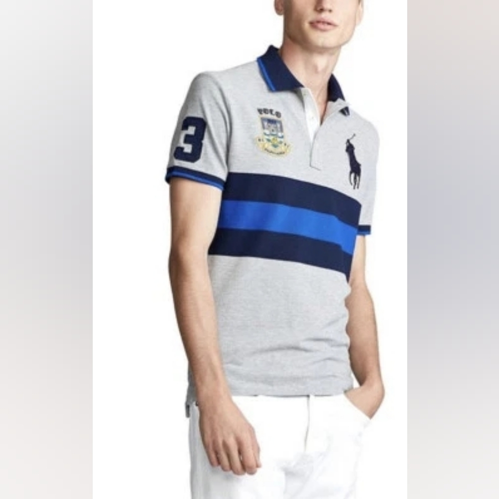 Ralph Lauren Gray and Blue Polo Shirt